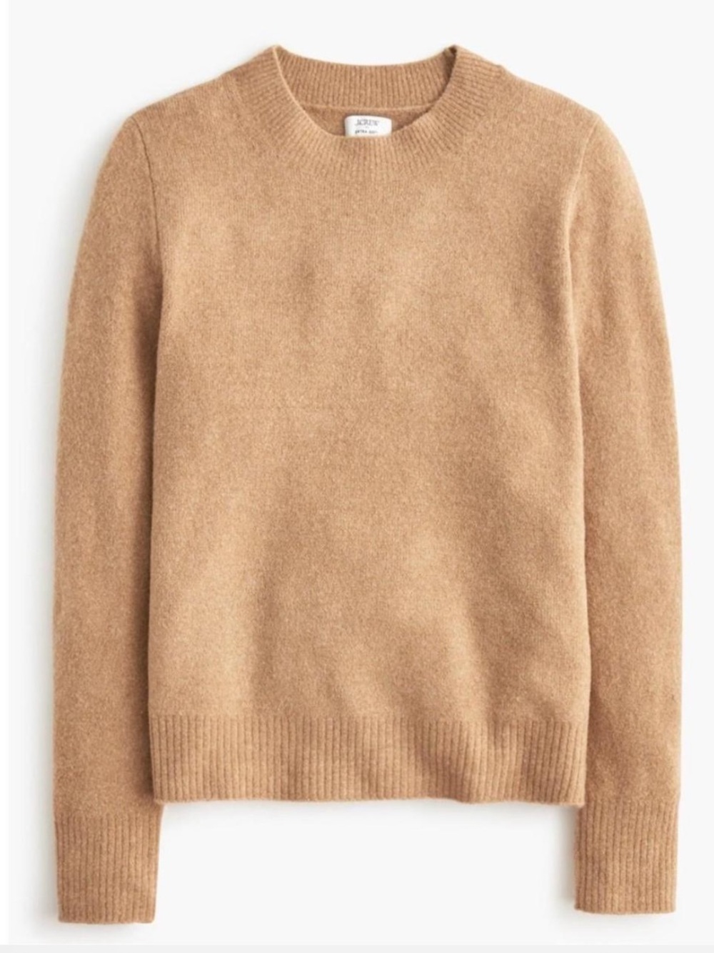 J Crew Crewneck 100% Cashmere Sweater - Camel Tan Long Sleeve